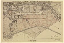 214185 Plattegrond van het uitbreidingsplan van de stad Utrecht; met weergave van het bestaande stratenplan, wegen, ...